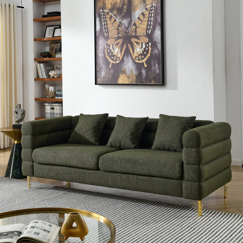 Marypatricia Oversized  Upholstered Loveseat, Modern Sofa Couch, Tissu vert, 28" H x 81" W x 32" D