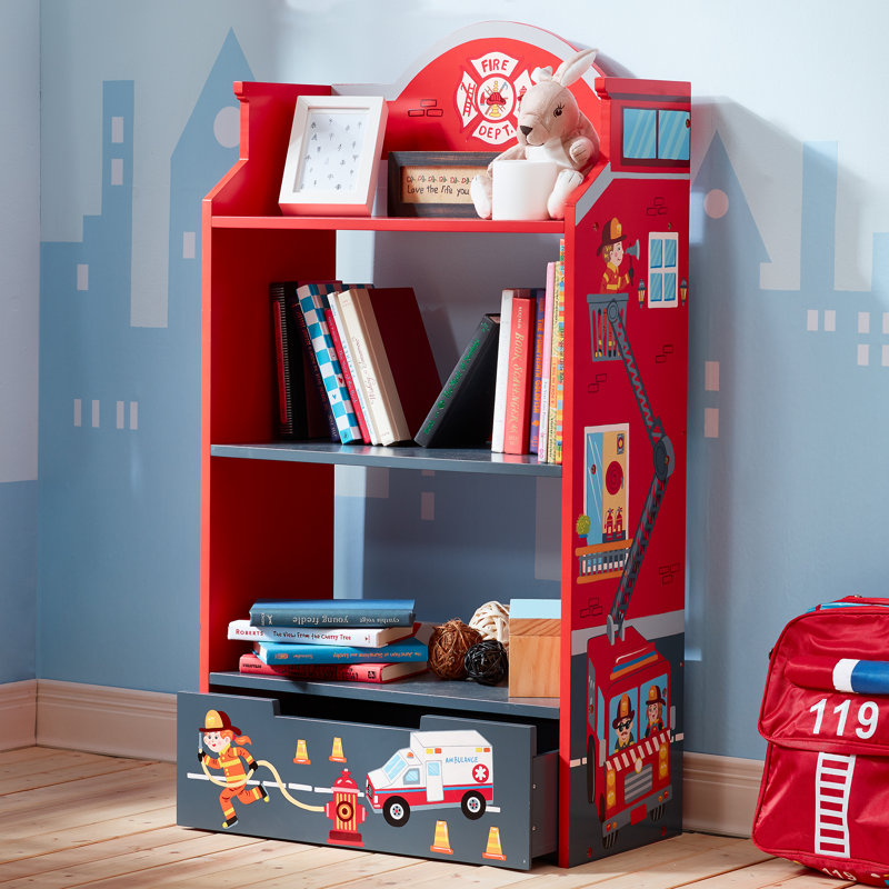 Lil Fire Fighters 108 cm H X 57.48 cm W Kids Bookcase