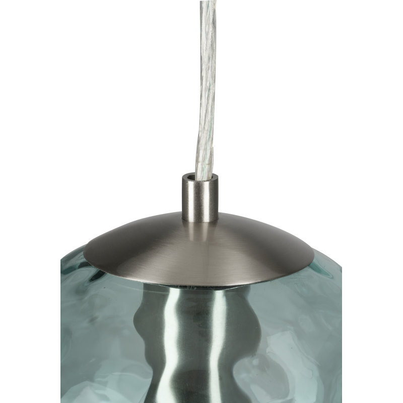 Mackey Azura Hammered Blue Glass Pendant, Blue