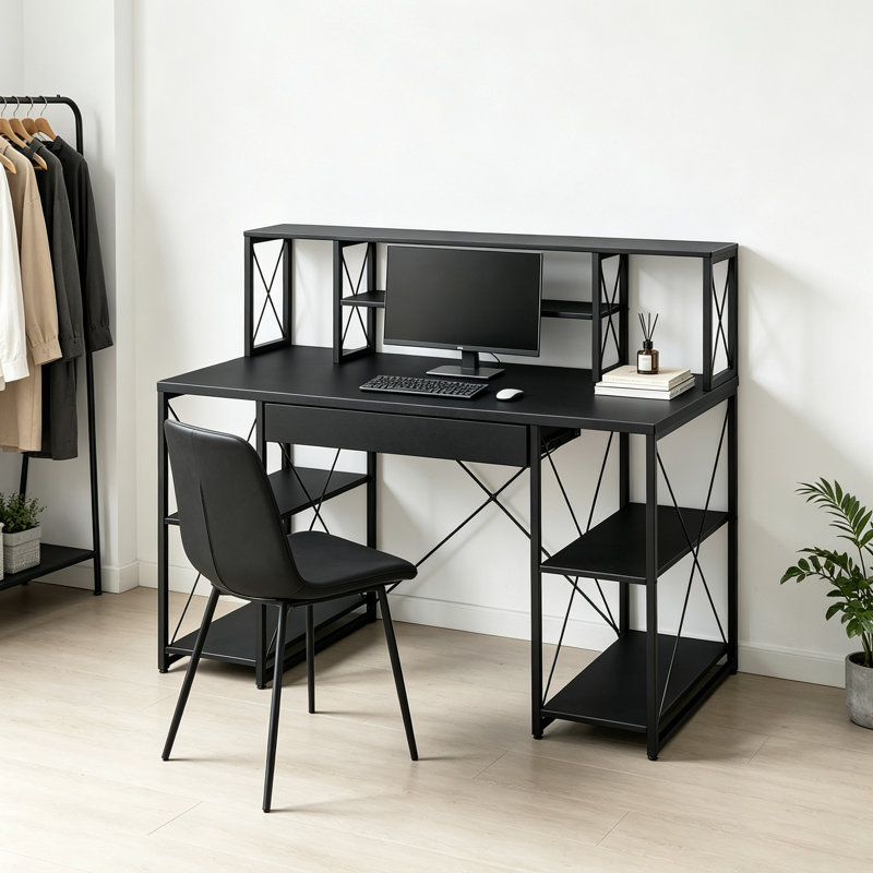 Bureau d'écriture tout usage à finition noire