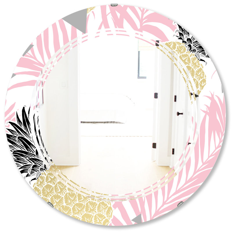 Miroir mural sans cadre en forme d’ananas triple c, H 31,5 po x l po