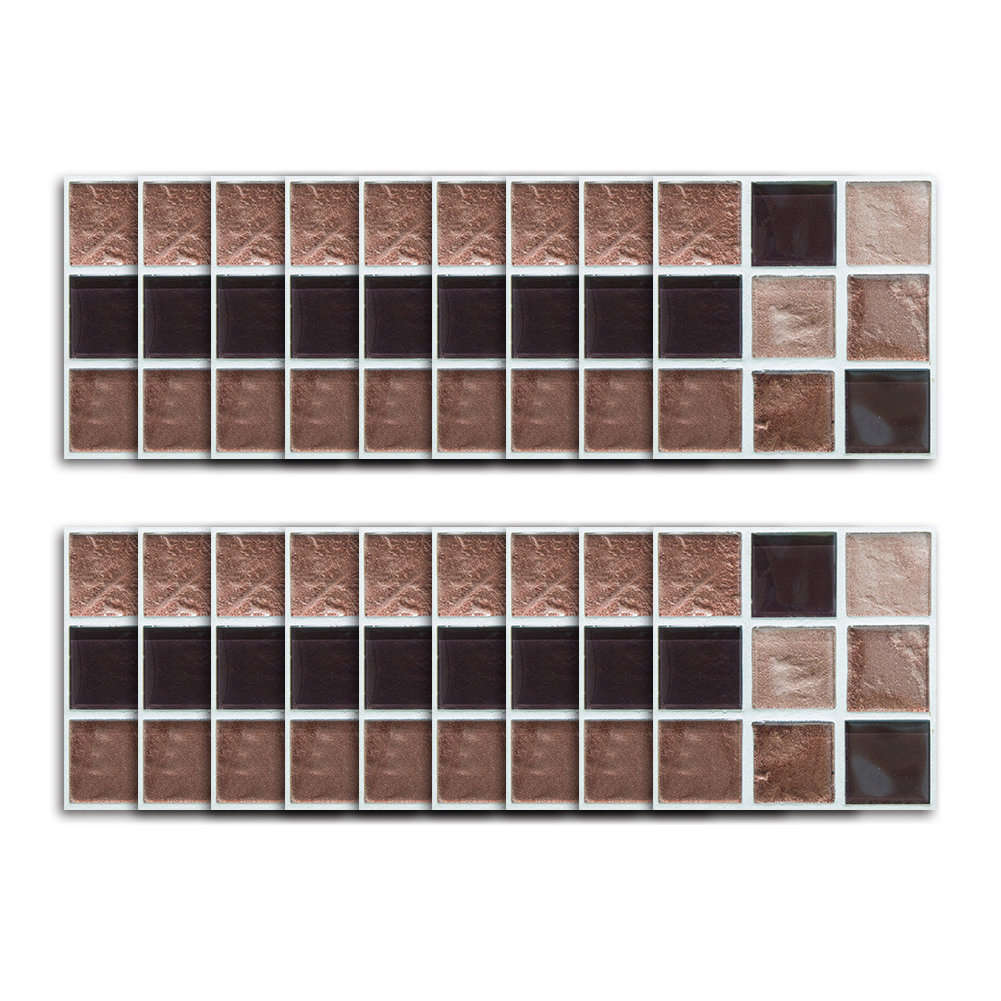 Jarrell 10cm W x 10cm L PVC Peel and Stick Mosaic Tile