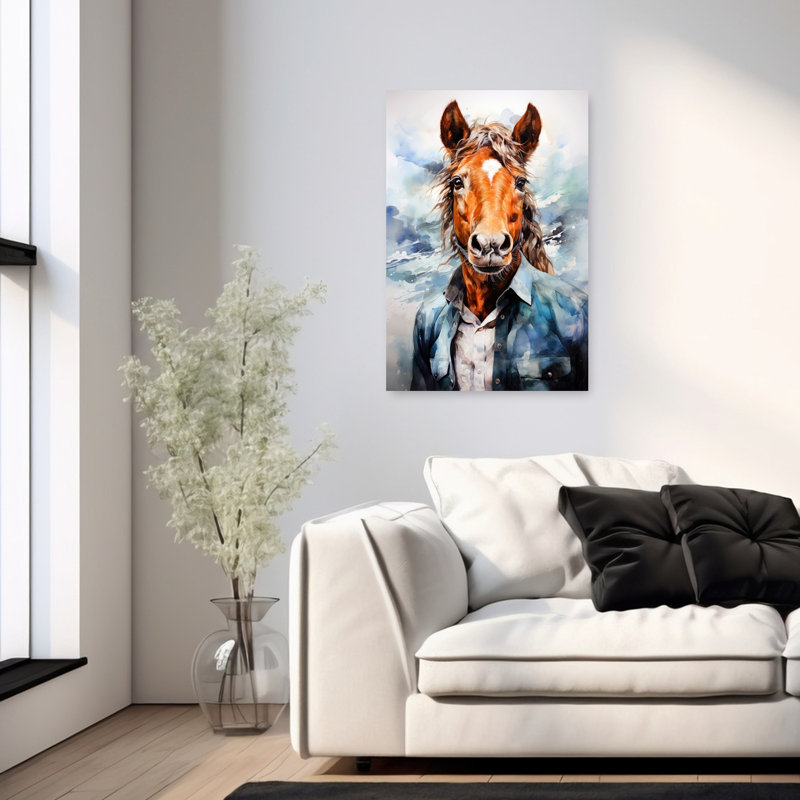 «Dapper Horse Portrait», art mural, 36" H x 24" W
