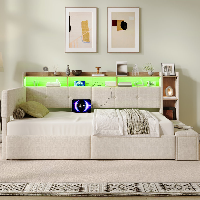 Bed, Beige