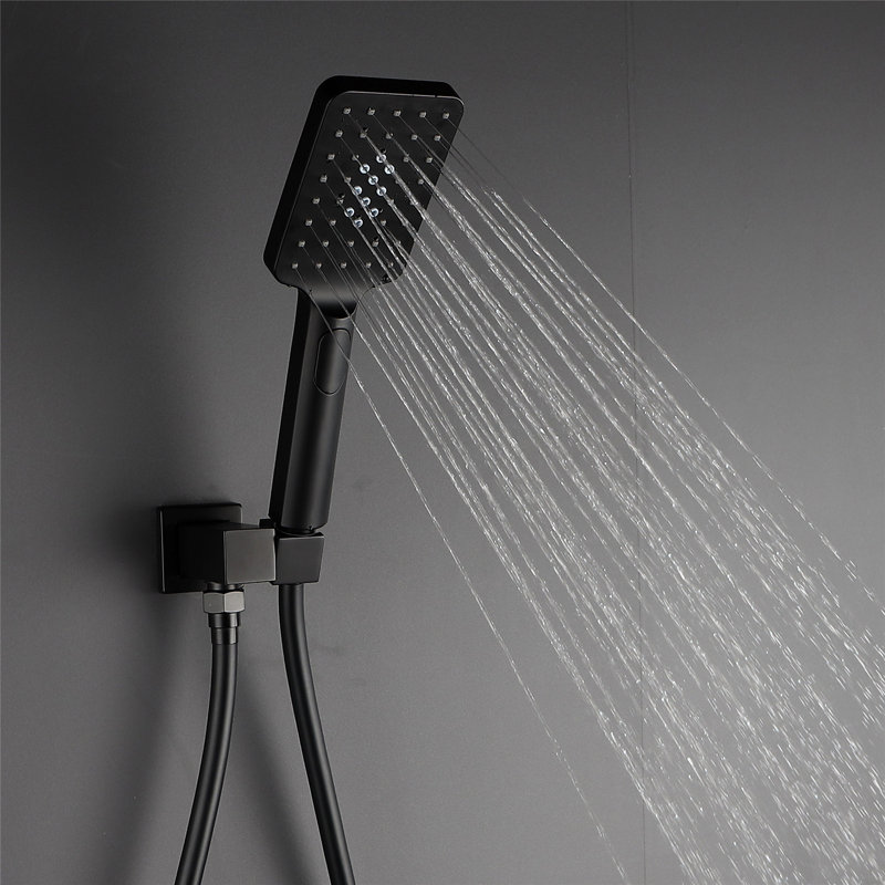 Système de douche complet à pression équilibrée, Noir mat
