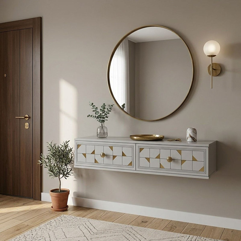 Commode, White/Gold