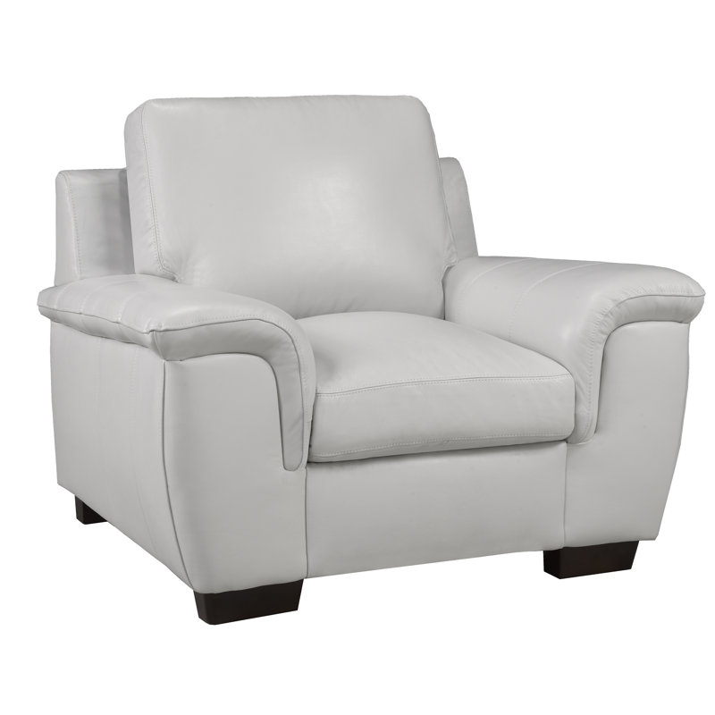 Fauteuil Eirwyn, Cuir gris argenté