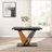 Extendable Dining Table, Geometric Rectangular Table With Sturdy Metal Frame And MDF Base, Adjustable Wooden Tabletop-1563080371