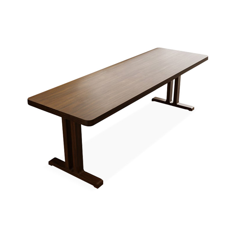 Nut-brown Rectangular Solid Wood writing desk, 29.53" H x 62.99" W x 23.62" D