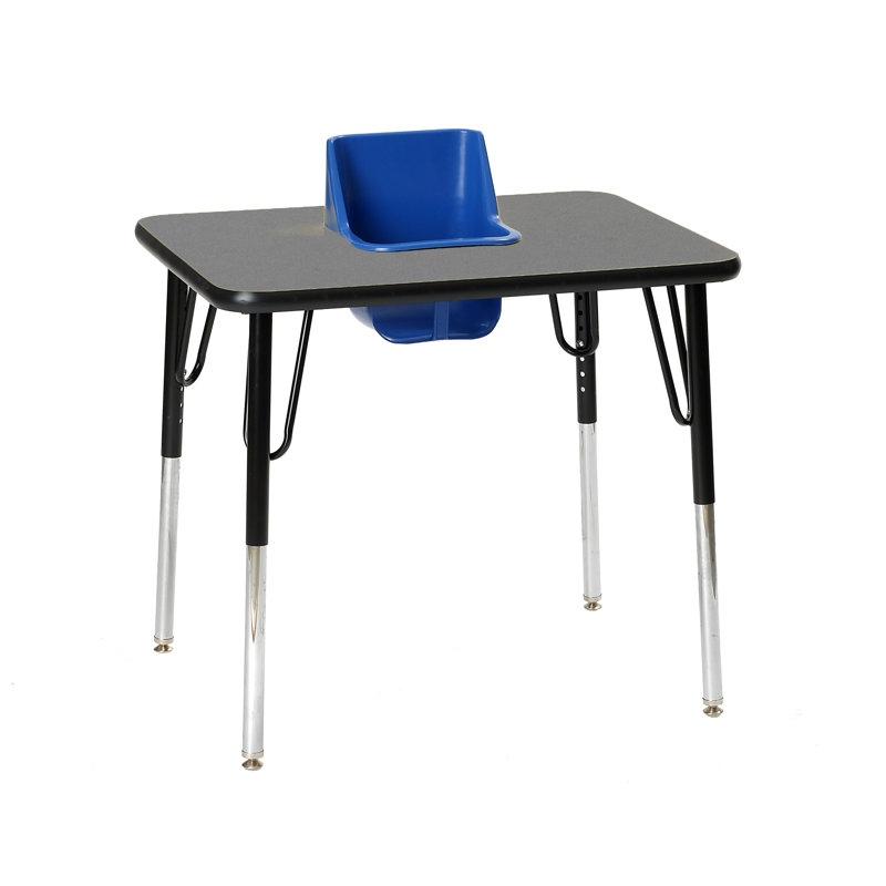 Table d'activité / d'alimentation à hauteur réglable pour 1 enfant, Gris nébuleux, Bleu