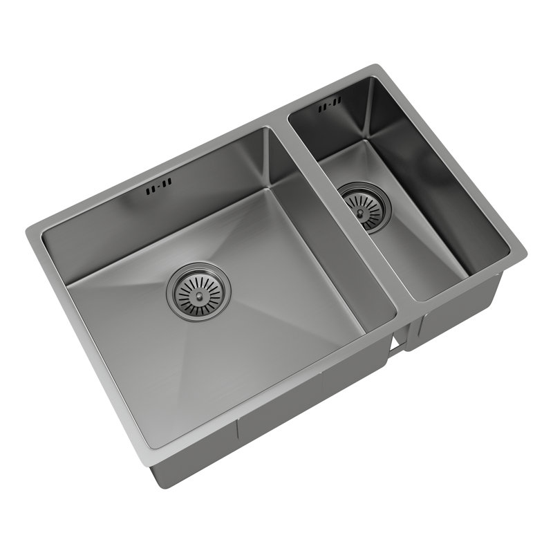Belfry Kitchen Vina 440mm W Double Bowl Stainless Steel Kitchen Sink 0
