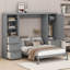 Grand lit escamotable avec tiroirs et tablettes-107167773