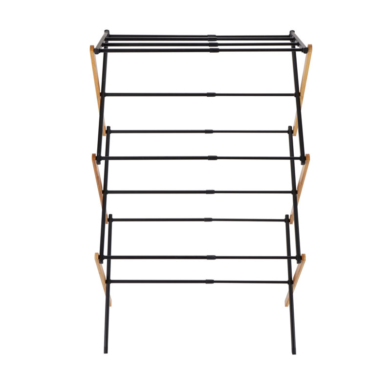  Séchoir à linge extensible à 3 niveaux en bambou | Séchoir à linge pliable | Panier à linge peu encombrant | Séchoir à air intérieur / extérieur