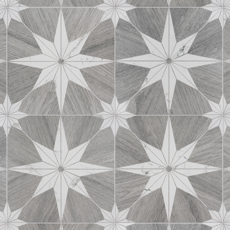 Llama Stella Loire Verso 10" x 10" Porcelain Marble Look Wall & Floor Tile, Verso Silver Smoke