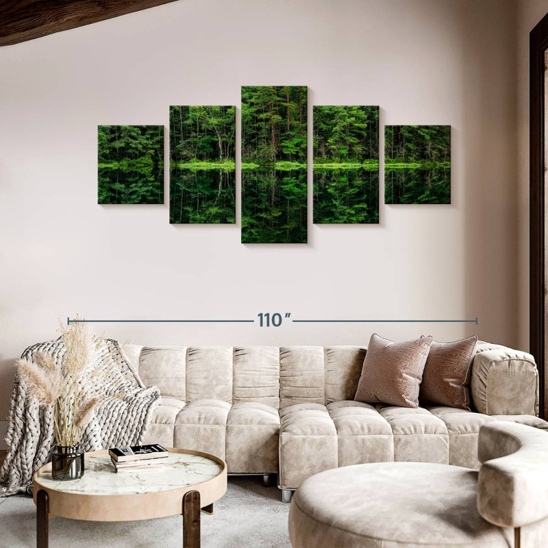 Green Forest Reflection, 42" H x 92" W