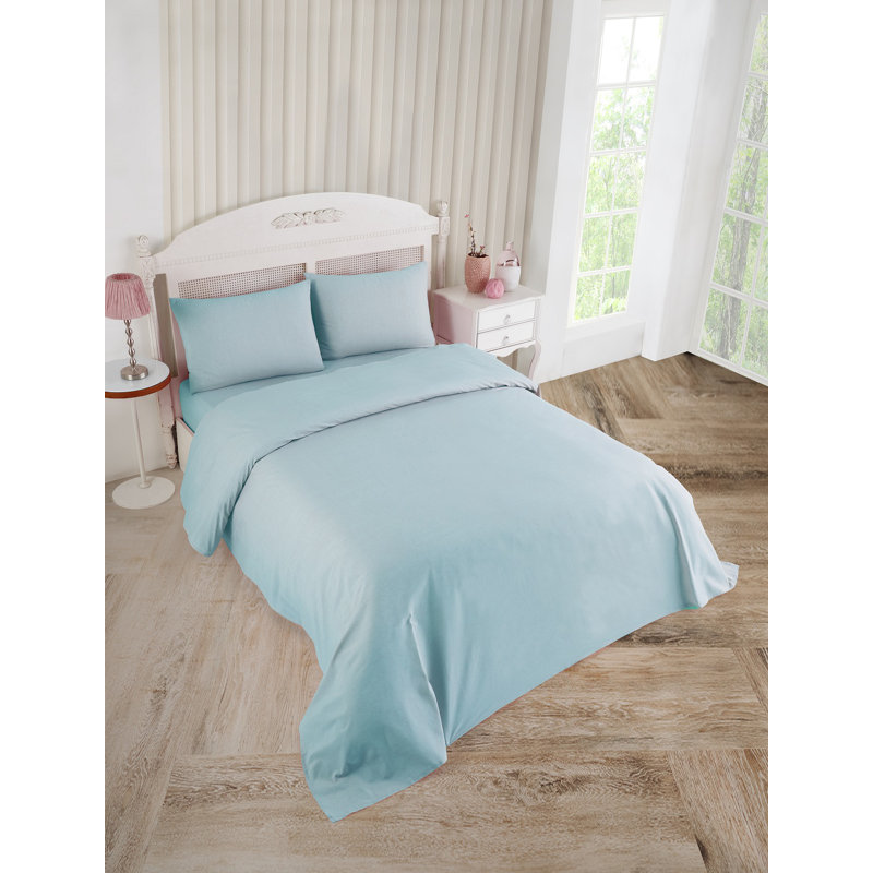 Solid Colour 4 Pieces Bed Sheet Set, Queen, Green