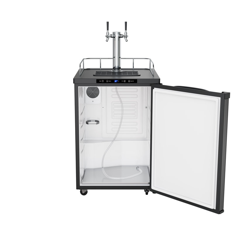 EdgeStar 5.6 Cubic Feet Dual Tap Freestanding Kegerator with, Stainless Steel