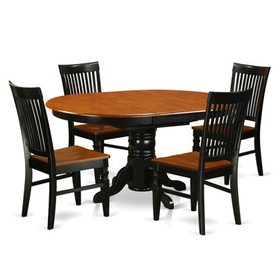 Piland Solid Wood Top Pedestal Dining Set