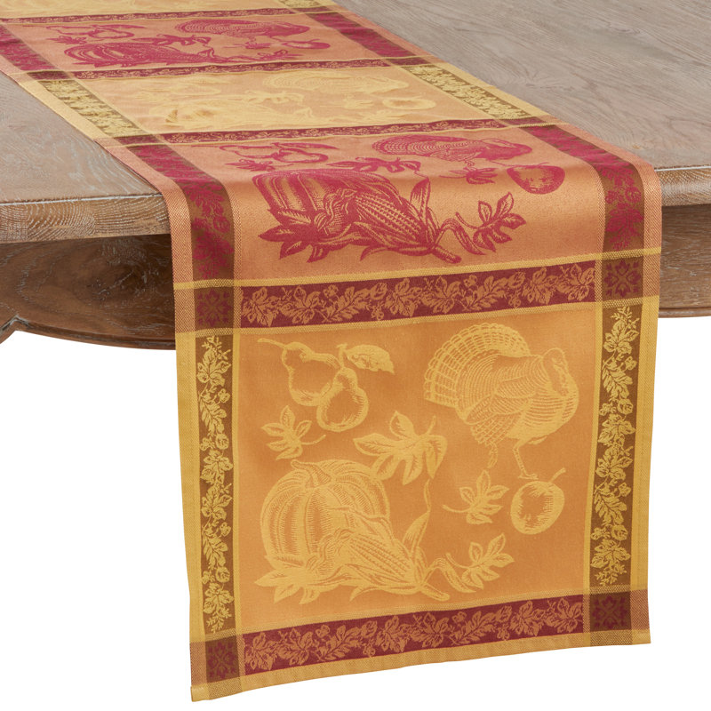 Chemin de table à motif géométrique en mélange de coton Jenner, L 60 po x l 16 po