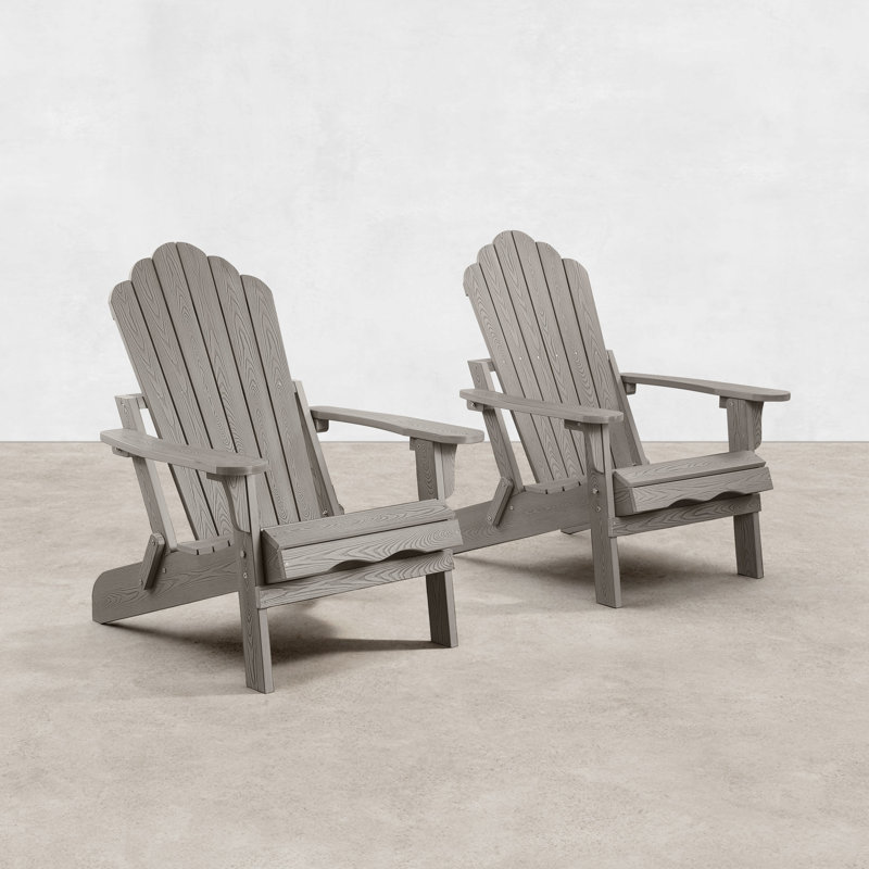 Chaise Adirondack pliante en plastique Henninger, Weathered Gray Oak
