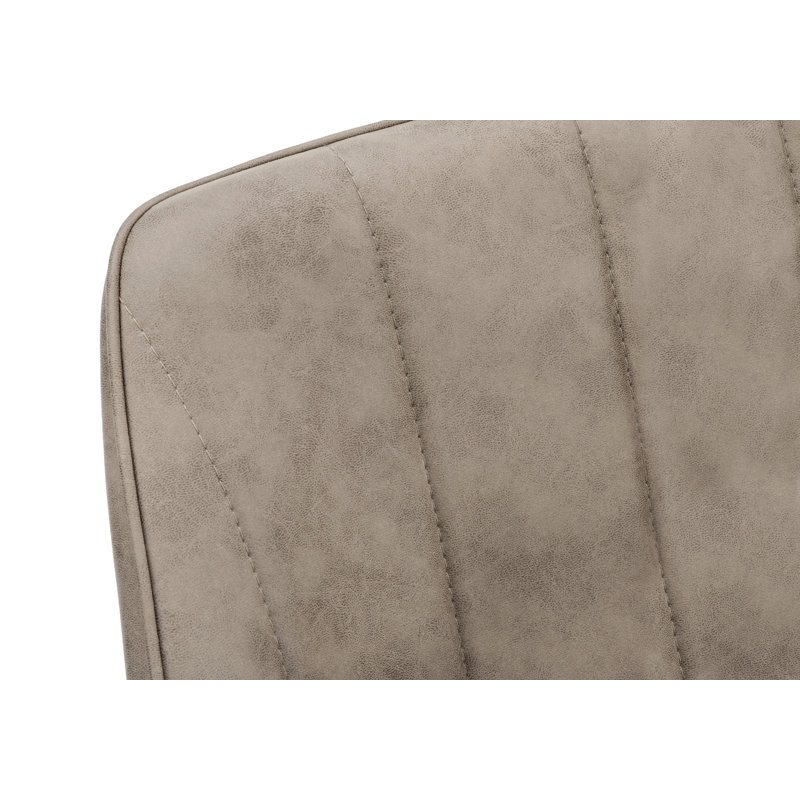 Chaise de salle à manger, ensemble de 2, latérales, rembourrées, cuisine, salle à manger, tissu brun, métal noir, contemporain, moderne