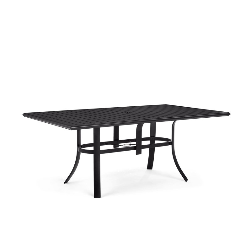 Table de salle à manger en aluminium, 28.5" H x 73" W x 42" D, Nuit