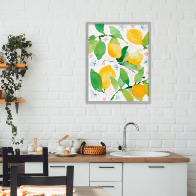 «Garden Lemons with Pastel Florals», estampe numérique, conception de Lanie Loreth