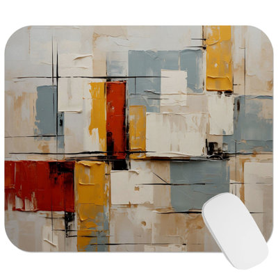 Abstract Chromatic Breeze Paint Brush Strokes Modern Gaming Cute Office Laptop Desk Pad Gift Mat Square Rectangle Non-Slip Mousepad