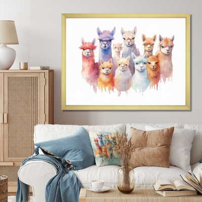Herd of Colorful Alpacas II, reproduction d'art sur toile