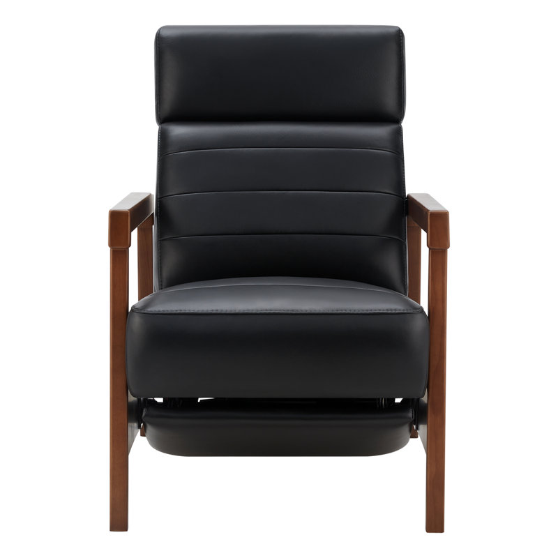 Darlington Amada 27.5" Wide Power Standard Recliner, Black Genuine Leather/Top Grain Leather, Brown
