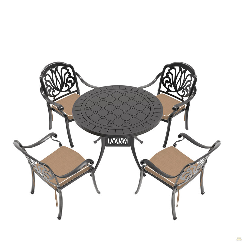 Ensemble de 5 meubles de patio en fonte d'aluminium