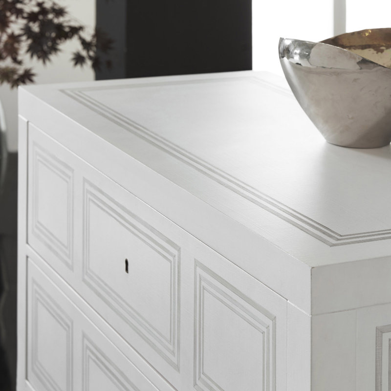 Modern History 2 - Drawer Solid Wood Nightstand, White