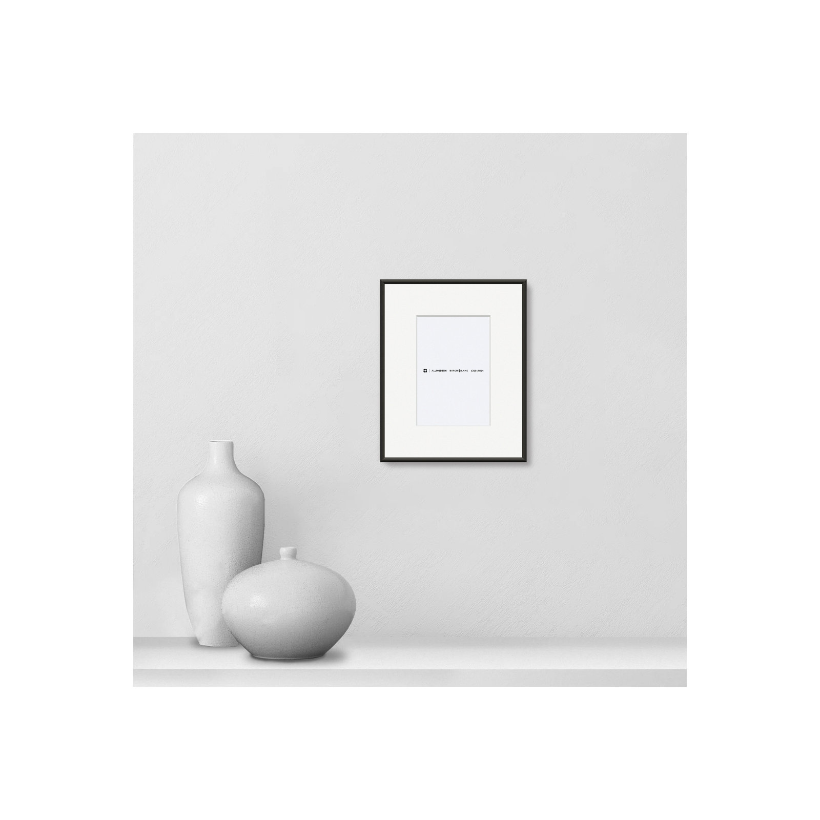 Feronia Metal Picture Frame with Mat, 4" x 6", Black