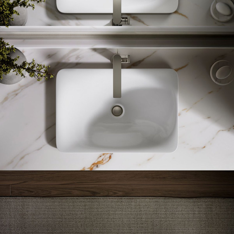 Carillon® Ceramic Rectangular Drop-in Bathroom Sink, Thunder Gray
