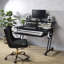 Bureau noir pour studio d'enregistrement de musique avec base en métal-1651695559