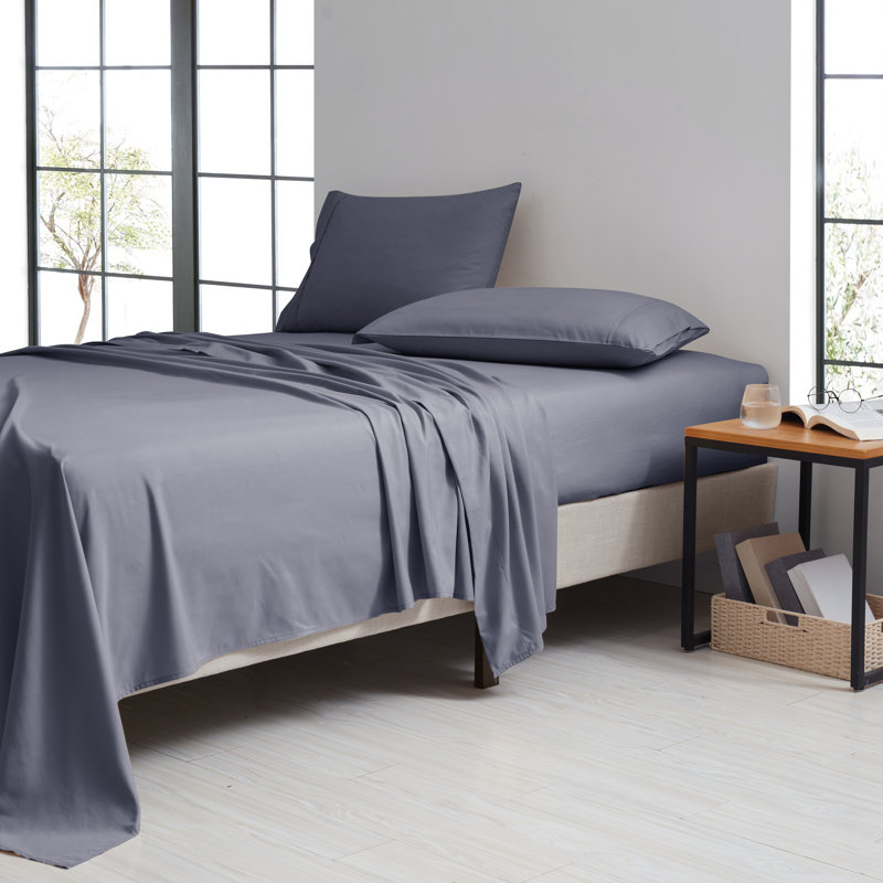  Luxury Rayon from Bamboo Sheet Set, Grey, Twin