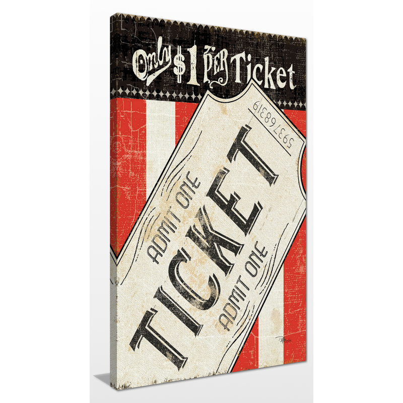 Impression sur toile tendue movie ticket, H 60 po x l 36 po