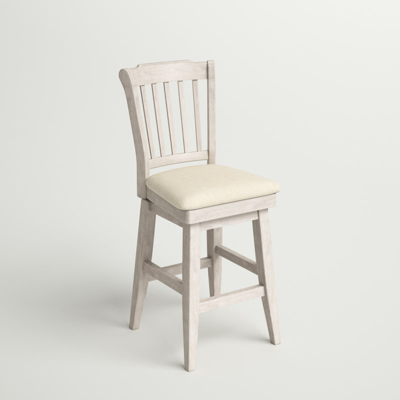 Tabouret pivotant Fortville, Blanc antique, Tabouret de comptoir (siège d’une hauteur de 24