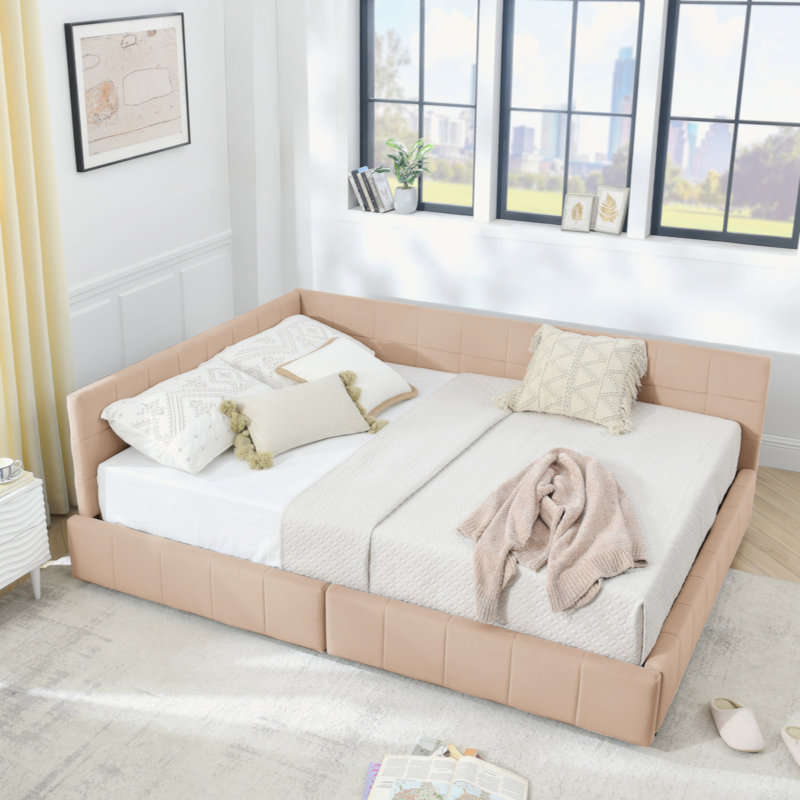 Upholstered Velvet Daybed, Pink