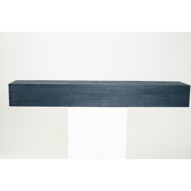 Rustic Wood Fireplace 48-Inch Floating Shelf Solid 9-Inch Thickness Modern Design 50-Lbs Static Load Invisible Bracket, Black