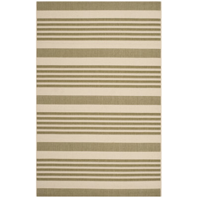Lake Placid Striped Hand Woven Indoor / Outdoor Area Rug