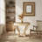 Curved Legs Farmhouse Style Round Coffee Table with Distressed Wood Grain and Storage Drawers for Living Room-2029515679