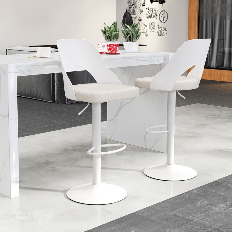 Adjustable Height Counter Stool with Metal Frame