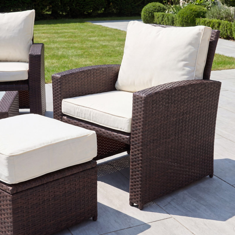 Dovera 6 Seat Rattan Patio Set, Yellow