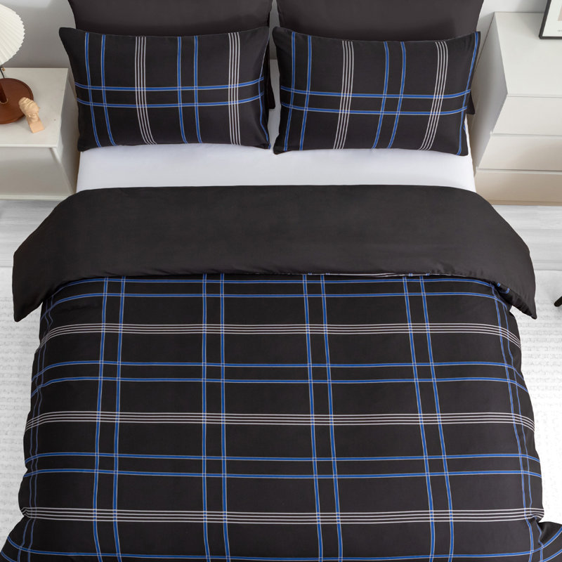 Premium Duvet Cover Set Double Brushed Microfiber Reversible With Zipper Closure & Corner Ties