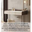 Coiffeuse italienne minimaliste en bois massif avec plateau rabattable et revêtement en cuir de selle pour chambre à coucher