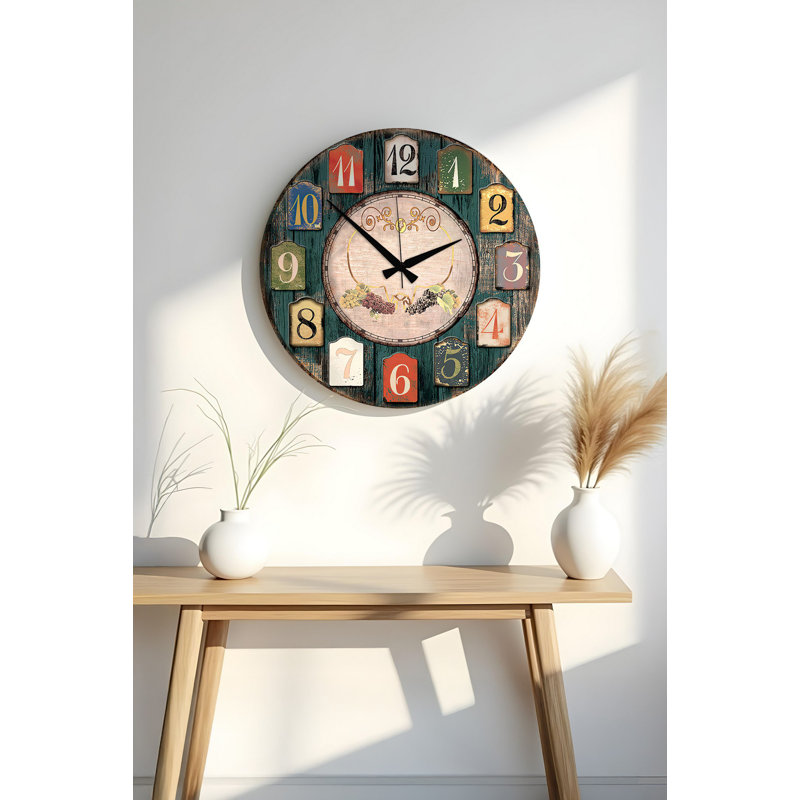 Horloge 19,7 po x 19,7 po Elegant 100% panneau de fibres à densité moyenne, épaisseur: 0,2 pouce | Parfait pour la décoration de la maison ou du bureau, le design élégant ajoute une touche moderne à n'importe quelle pièce