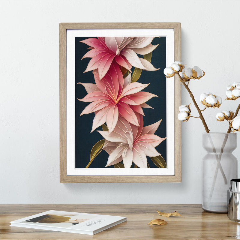 The Stimulating Flowers - Framed Print, 46cm H x 34cm W x 2cm D, Oak