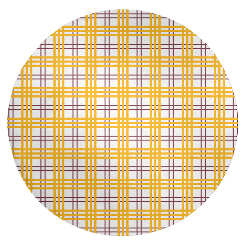 Plaid Indoor Rug, Round 5'