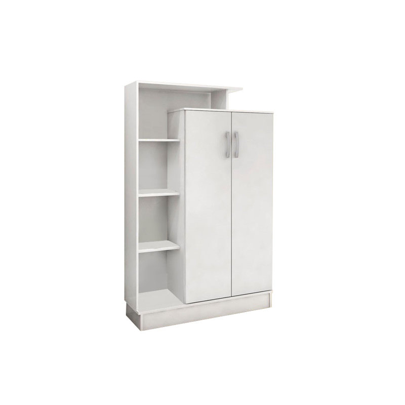 Multi-Purpose Cabinet, White, 35.4 x 55.1 x 11.6 inches | 100% Melamine Coated Particle Board, Thickness: 0.7 inches | Numerous Shelves, Wall-Mountable, Modern Design for Home & Office Organization
